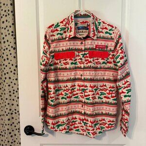 NWOT Magellan Outdoors Laguna Madre Holiday Graphic Button Down Fish Gear Shirt